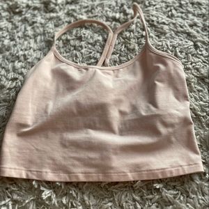 Beyond Yoga Spacedye Slim Racerback Cropped Tank in Pale pink Size XL